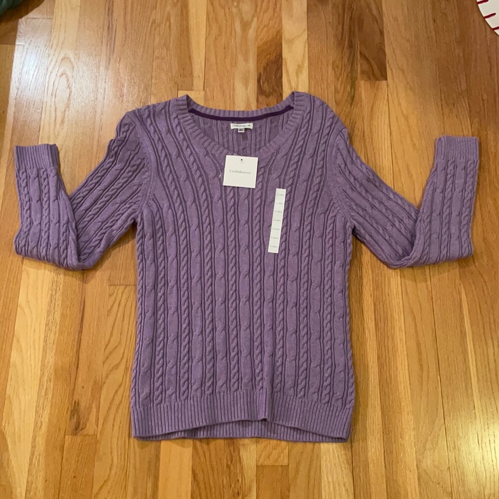 NWT Croft & Barrow XL Cable Knit Sweater V-Neck
